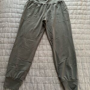 Athleta Salutation High Rise Grey/Teal Jogger Pants